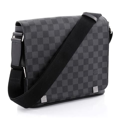 louis vuitton district pm messenger bag damier graphite